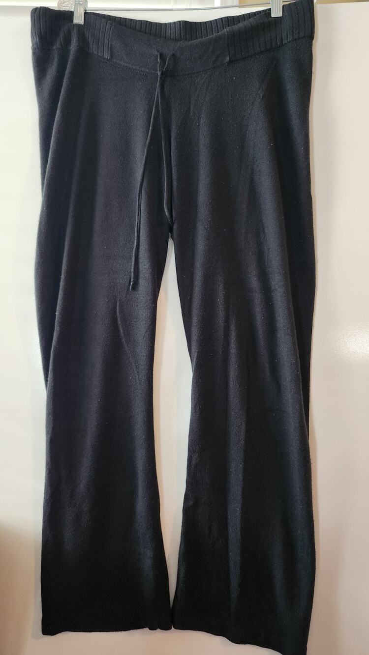 Mossimo Supply Co Black Knit Wide Leg Lounge Pants Drawstring Size L #375